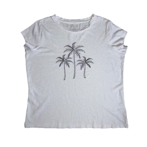 Talbots Sequin Palm Tree White Tee plus Size 1X Gorgeous… - Picture 1 of 9
